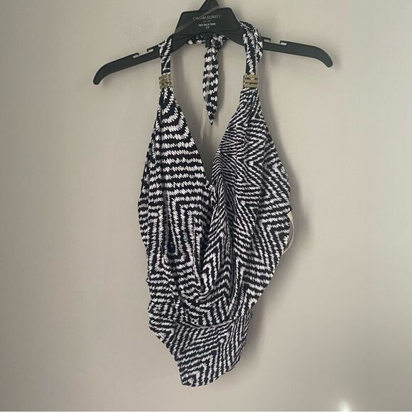 bar III Womens's Feather Daze Draped Monokini One-Piece Swimsuit Size S - Picture 2 of 5